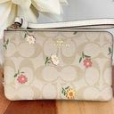 Coach NWT  Corner Zip Wristlet In Signature Canvas With Nostalgic Ditsy Print Photo 0