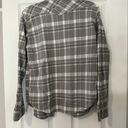 Lucky Brand Button Down Women’s Gray And White Saturday Stretch Flannel Photo 1