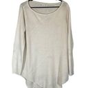 Krass&co NY &  White Asymmetrical Hem Long Sleeve Boat Neck Knit Sweater Women Sz M Photo 0