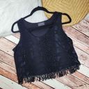 ASTR  Snake Skin printed Beaded Fringe Sleeveless Blouse Photo 0