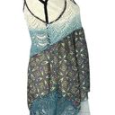 Gimmicks by BKE  Small Boho Tank Top Abstract Crochet Accents Semi-Sheer Multi Photo 4