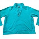 Eddie Bauer  Teal Half Zip Pullover Sweatshirt Photo 0