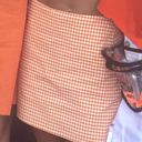 Urban Outfitters orange and white checkered mini skirt size XS Photo 1