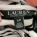 Ralph Lauren Lauren  White & Black Stripe Pullover Snap Neck Hoodie Photo 4