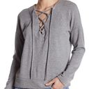 Stateside NEW REVOLVE  Lace-Up Dark Grey Sweatshirt Size M / Medium Photo 0