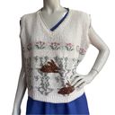 The Loft Vintage Sweater V Neck Knit Easter Spring Bunny Pullover Vest size L Photo 0
