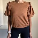 ASTR The Label Puff Sleep Short Sleeve Top Brown Cider Size XS Photo 5