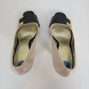 Unisa  Womens Shoes Size 7.5 Tan Black Patent Leather Peep Toe Slip On Heels Photo 64