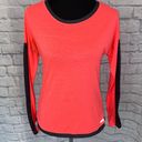 Avia women S Longsleeve Crewneck activewear top w/mesh side sleeves orange/black Photo 0