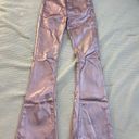 Edikted Metallic Pink Faux Leather Flared Pants Photo 1