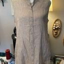 ONIA  linen button down sleeveless high/low dress swimsuit cover tunic w/pockets. Photo 0