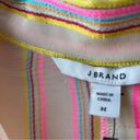 J Brand  Neon Stripe Button Down Button-Back Long Sleeve Semi Sheer NWT M Photo 5