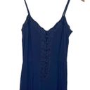 Free People  Embroidered One Piece Jumpsuit Spaghetti Strap Navy Womens Size 2 Photo 1