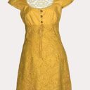 Laundry by Shelli Segal  Eyelet Lace Dress Floral Gold Yellow 4 bv Photo 0