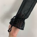 Honey Punch  Black Polka Dot Long Sleeve Crop Top Size Medium Photo 6