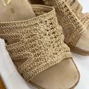 sbicca  Womens Wedge Sandals Slip On Platform Open Toe Heels Knit Strap Beige 10M Photo 13