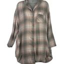 Cynthia Rowley  Womens Pink Gray Plaid Button Up Sleepwear Pajama Shirt S… Photo 0