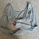 Edikted Gray Cropped Long Sleeve Photo 1