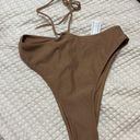 Abercrombie & Fitch NWOT  brown shimmer high leg waist wrap tie bikini bottoms  Photo 3