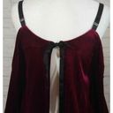 Romeo + Juliet Couture  Burgundy Velvet Cold Shoulder Open Back Tie Top Blouse Photo 7