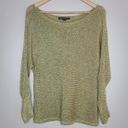 Boston Proper  Metallic‎ Gold Knit Slouchy Dolman Sleeve Sweater Size Medium Photo 1