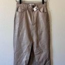 Abercrombie & Fitch  NWT Vegan Leather MIDI Skirt Taupe Size 25 Photo 1