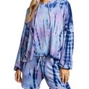 indigo. MARONIE Bamboo Tie Dye Slouchy Hoodie Large  Photo 2