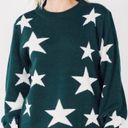 Zenana Hunter Green Star Knit Sweater + Bonus Mask Photo 3