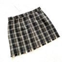 Sage  THE LABEL🍒SIZE XS🍒FRENCH DUO MIXED PLAID MINI SKIRT RAW HEM FULLY LINED Photo 4