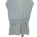 Max Studio Striped Linen Peplum Top Photo 3