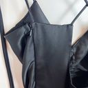 Jason Wu NWOT  Ruched Midi Black Satin Slip Dress Photo 5