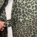 Good American  womens 1 small utility jacket sage leopard green new schaket butto Photo 10