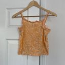 NWT Love, Fire cropped cardigan and tank set in orange sherbet with ditsy print. Size undefined Photo 1