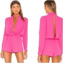 superdown kaycie drape neck romper XS Hot Pink Photo 1