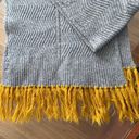 Universal Threads Universal Thread Wool Blend grey winter scarf with mustard yellow tassels Photo 2