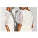 ZARA NEW  Printed Tshirt Puff Sleeves size M White Photo 1