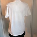 Nine West  Women’s White Criss Cross Lightweight Sweatshirt Cap Sleeve Tee Photo 4