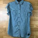 Krass&co Lauren Jeans  Ralph Lauren Shredded Sleeves Denim Lightweight Shirt Photo 2