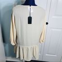 Lucca Couture NWT Lucca Cream Cottagecore Boho Lace Up Peasant Top Size Medium Photo 4