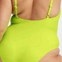 Good American  Always Sunny One Piece Ribbed Swimsuit in Electric Lime/Yellow Photo 1