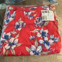 Gibson  Look Cropped Wide Leg Belted Pants in Red Print, Size XL New in Packaging Photo 2