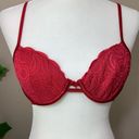 Vassarette  Red Sexy Lace Design Bra 34B Photo 1