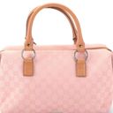 Gucci Pink GG Canvas And Leather Trim Handbag Vintage Photo 0