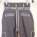 Maniere De Voir  Women's Black Cargo Pockets Scribble Print Jogger Pants Size 4 Photo 5