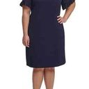 Tommy Hilfiger NWT  Womens Navy Stretch Ruffled Scuba Crepe Dress Size Plus 16W Photo 0