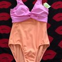 One Piece Vintage Islander Pink Orange  Swimsuit S Photo 0