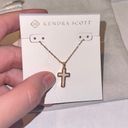 Kendra Scott Cross Gold Pendant Necklace in White Kyocera Opal Photo 2