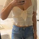 Forever 21 White Tie Front Top Photo 3