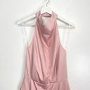 Elliatt  Camo Asymmetric Satin Cocktail Dress in Light Pink Size Small Photo 3