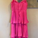 Lulus NWOT  Cascading Crush Hot Pink Tiered Bustier Midi Dress Photo 2